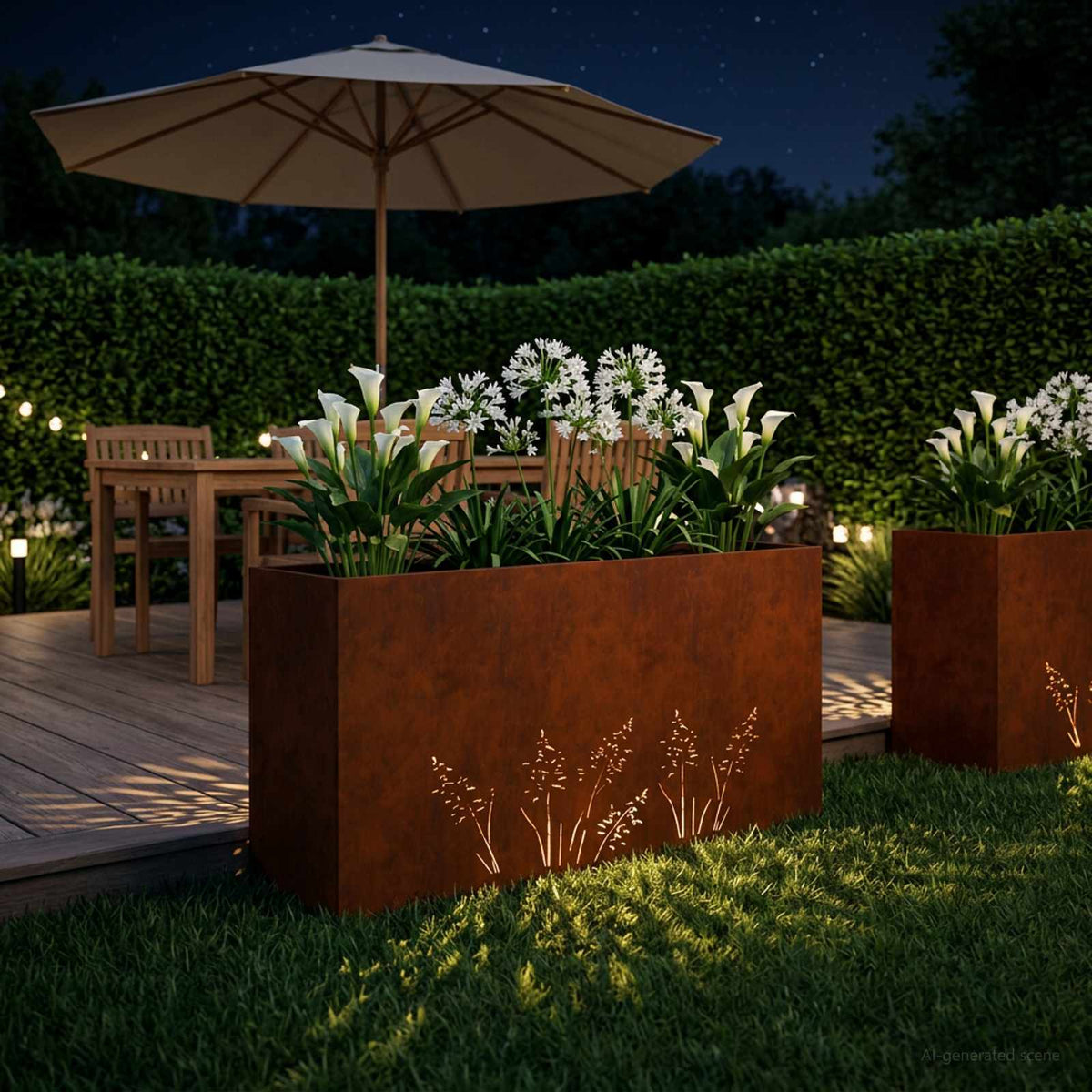 Vrtna saksija Rđa 100 x 30 x 49 cm Otporni čelik
