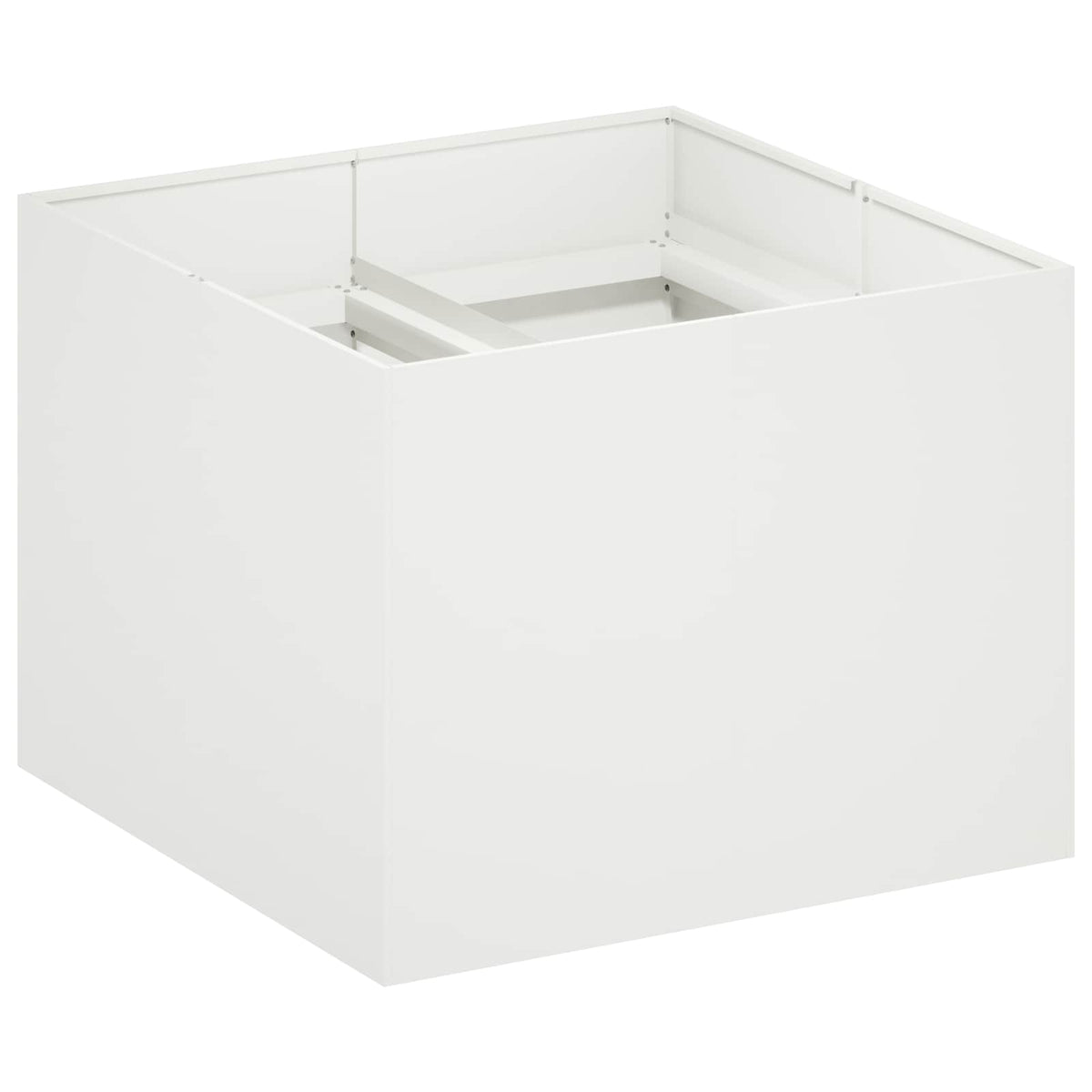 Vrtna saksija Bijela 80 x 80 x 60 cm Čelična vrata