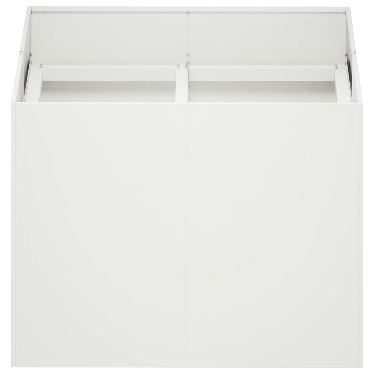 Vrtna saksija Bijela 80 x 80 x 60 cm Čelična vrata