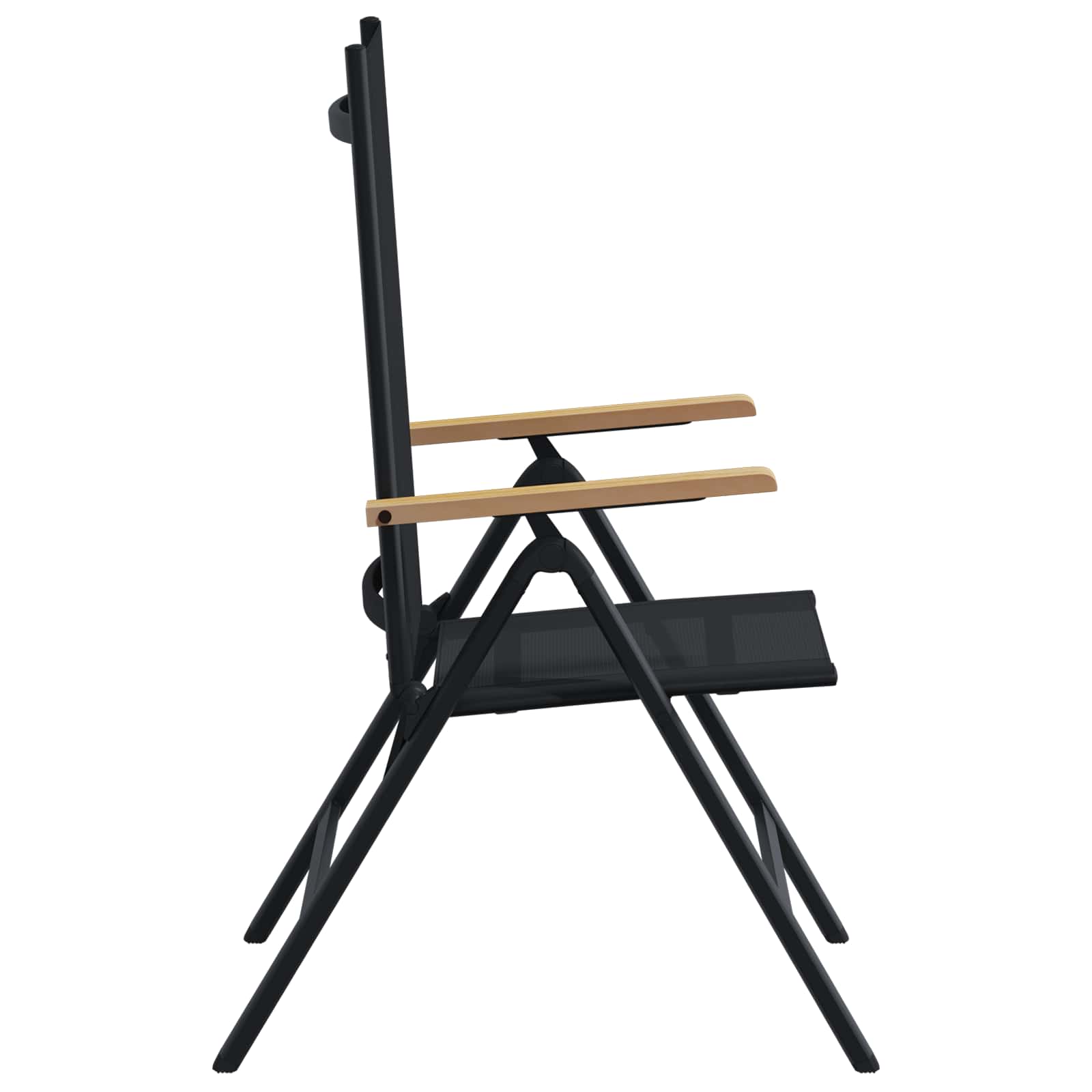 Ležaljke u vrtu 2 pcs Crna 58 x 73 x 111,5 cm Tekstilen