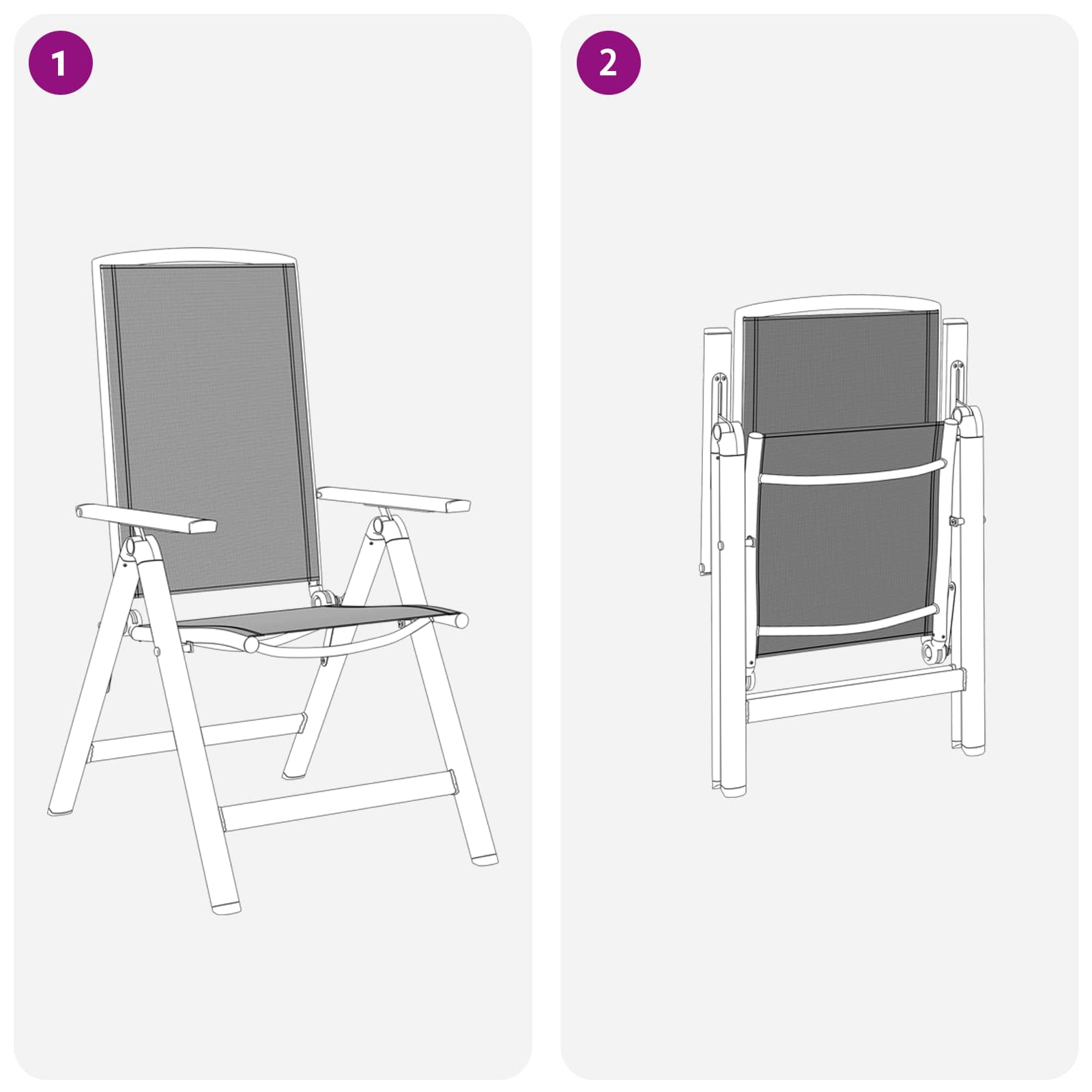 Ležaljke u vrtu 2 pcs Crna 58 x 71 x 112 cm Tekstilen
