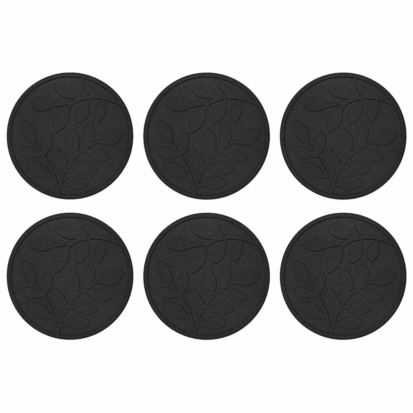 Kamen za hodanje 6 pcs Crna Ø 44 x 2 cm Guma
