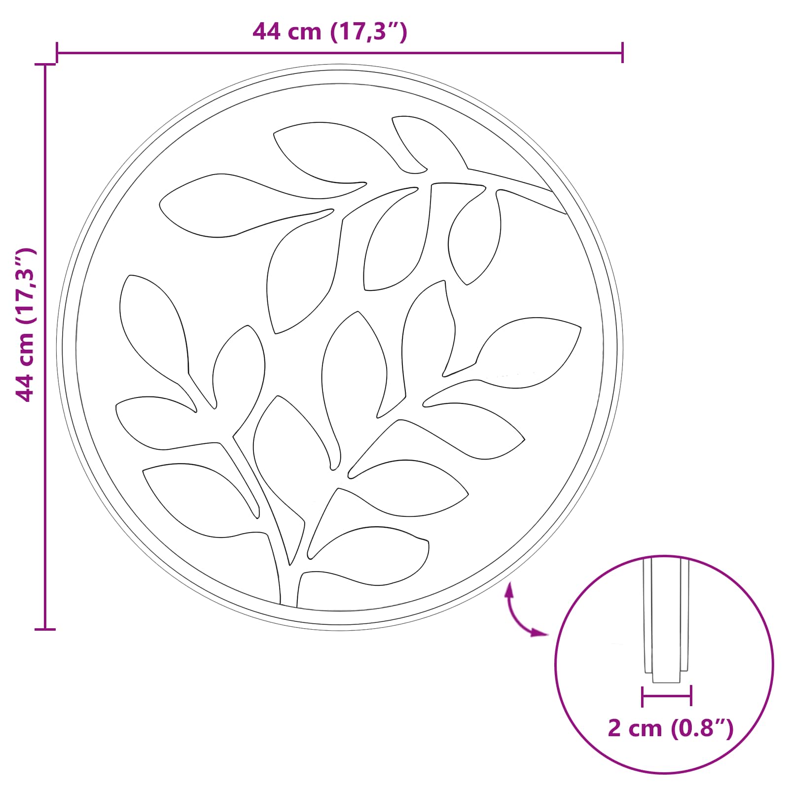 Kamen za hodanje 6 pcs Crna Ø 44 x 2 cm Guma