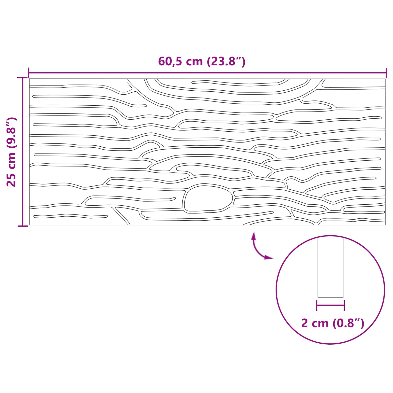 Kamen za hodanje 6 pcs Crna 60,5 x 25 x 2 cm Guma