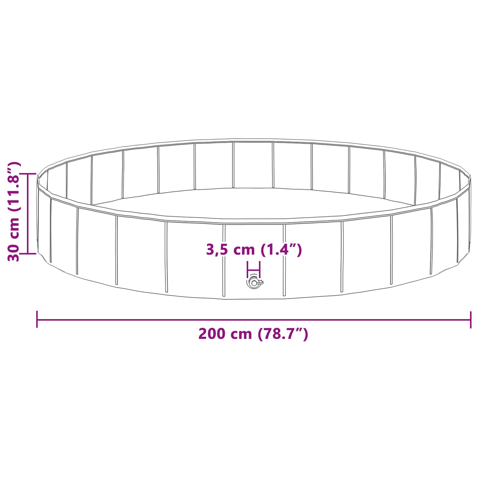 Bazen za pse Crvena Ø200 x 30 cm Debeli PVC