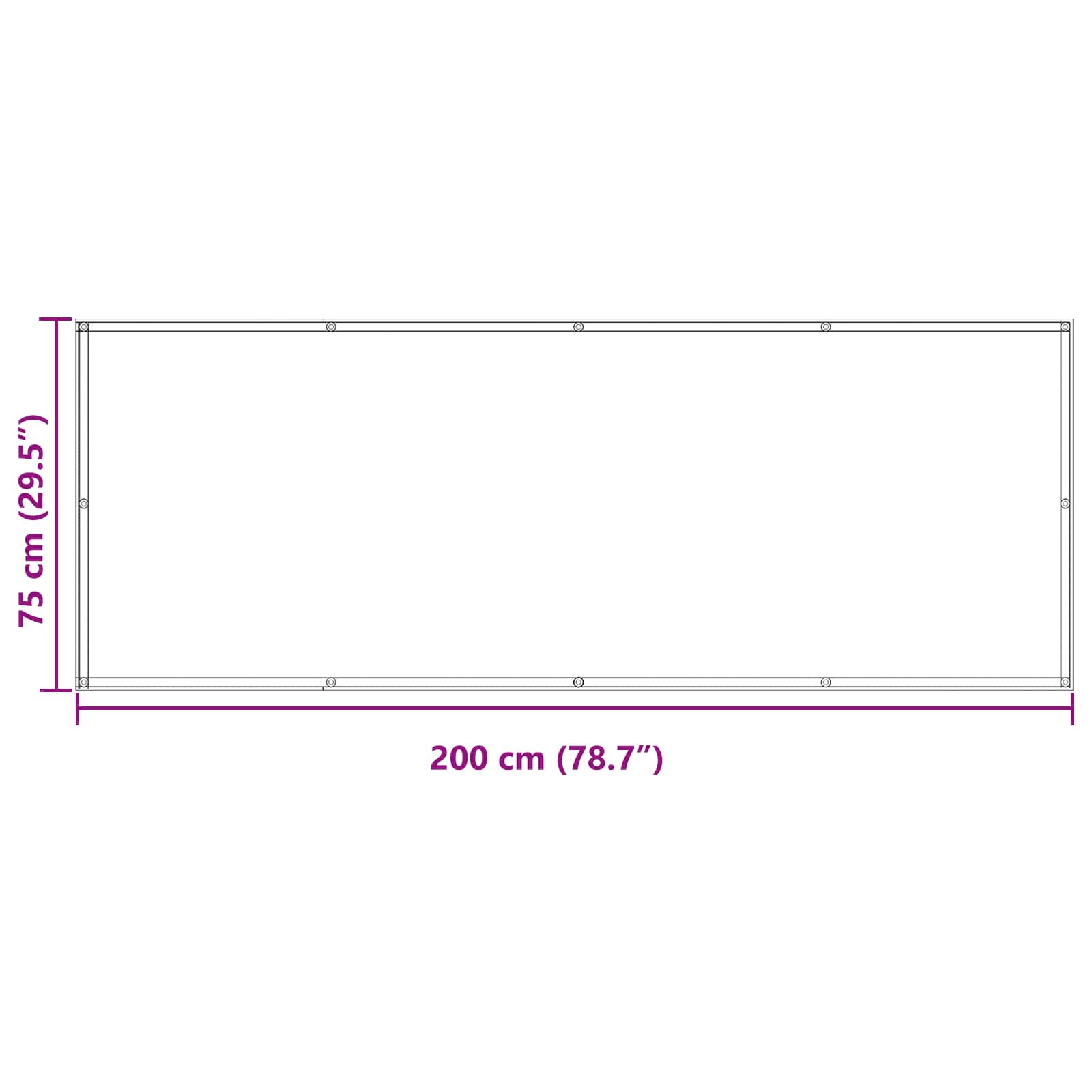 Balcony ekran Antracit 75 x 200 cm PU prekriveni oksford alu