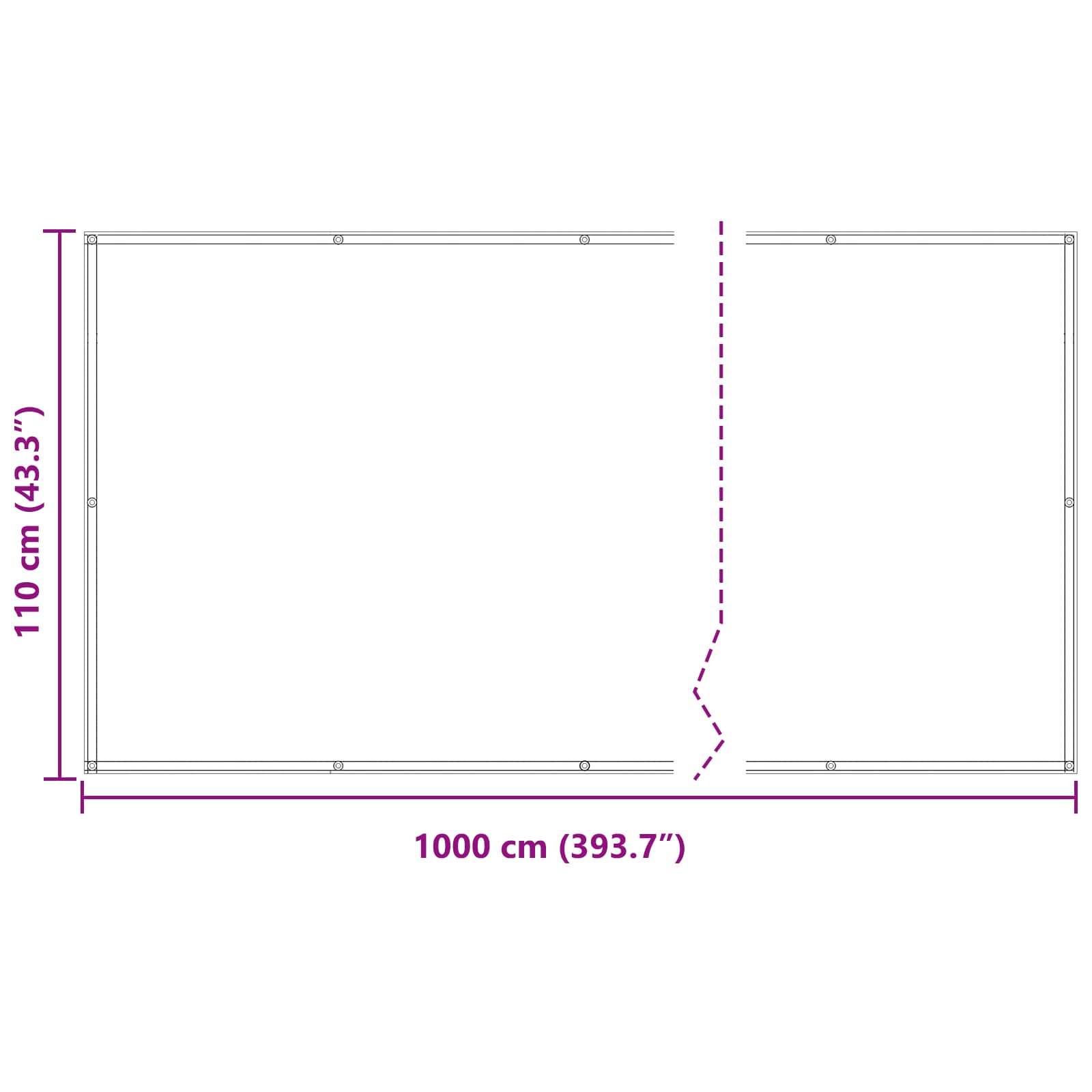 Balcony ekran Plava i bijela 110 x 1000 cm Oxford tkanina