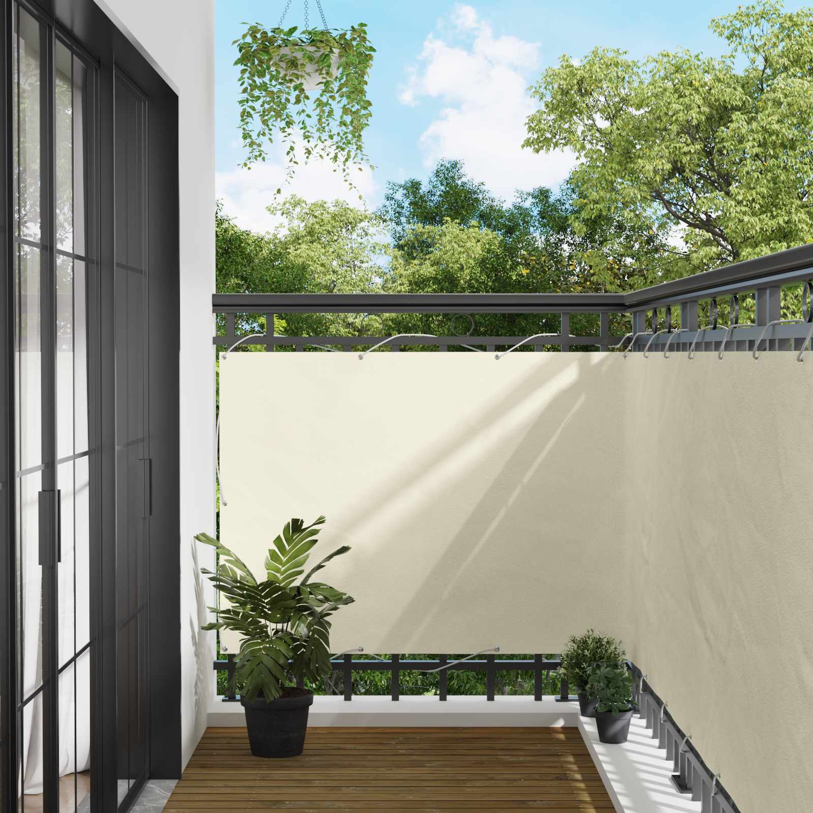 Balcony ekran 120 x 200 cm PU prekriveni oksford alu