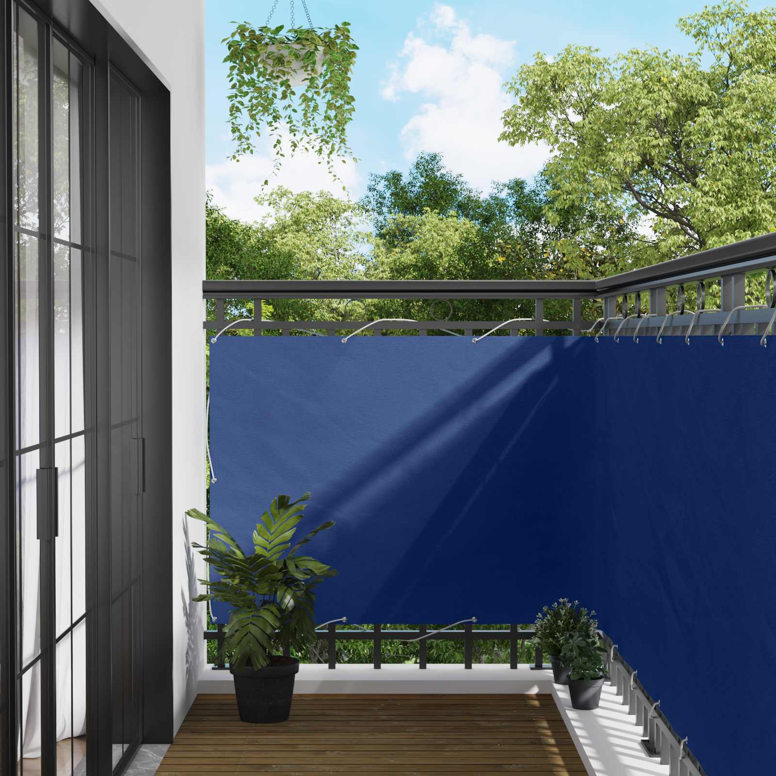 Balcony ekran Plava 110 x 1000 cm Oxford tkanina