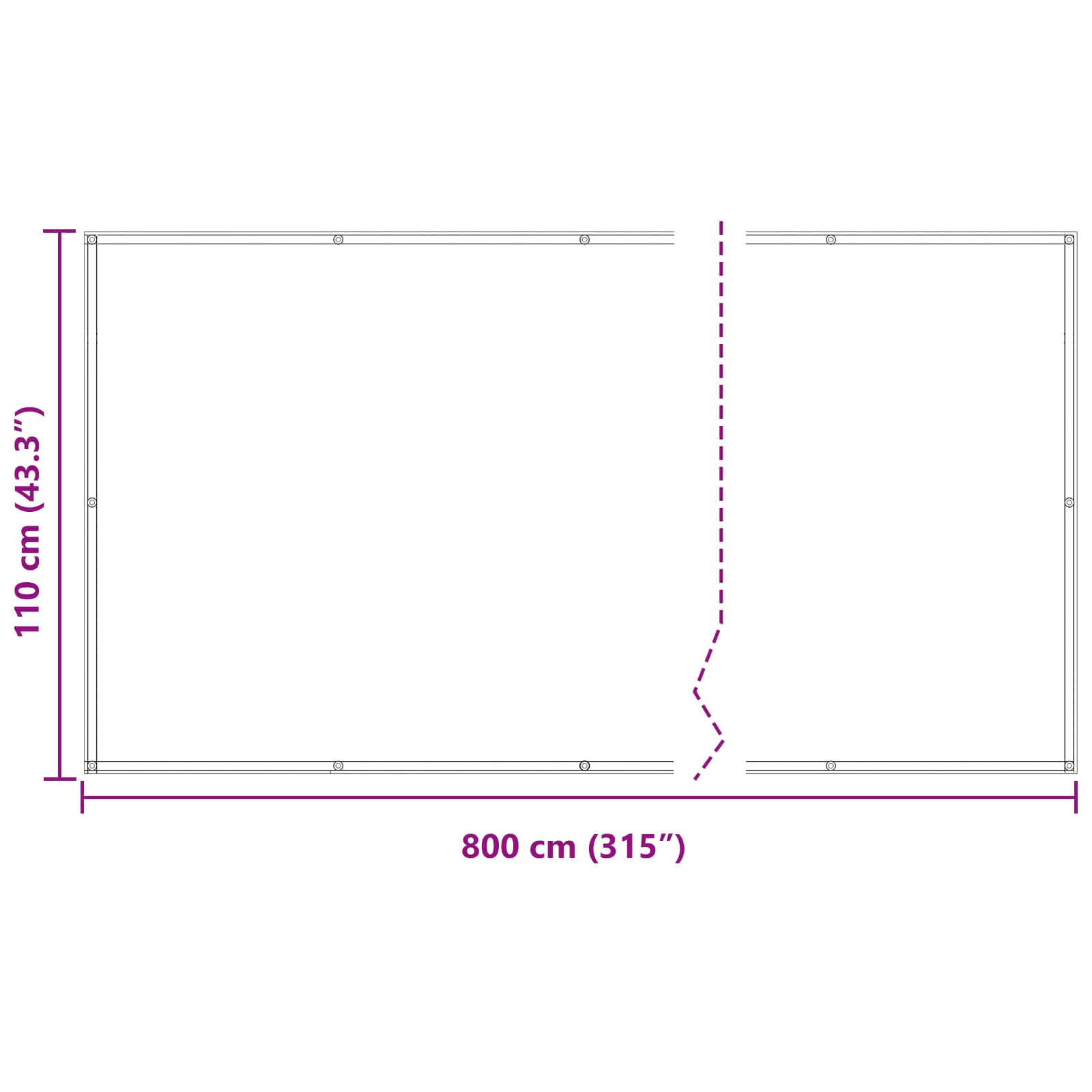 Balcony ekran Crvena 110 x 800 cm Oxford tkanina