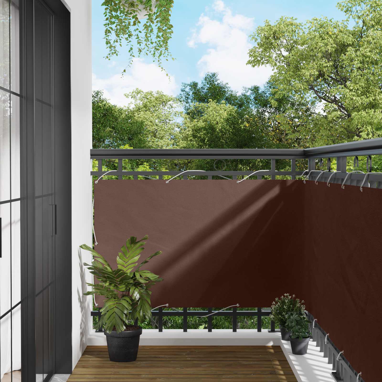 Balcony ekran Smeđa 100 x 200 cm Oxford tkanina