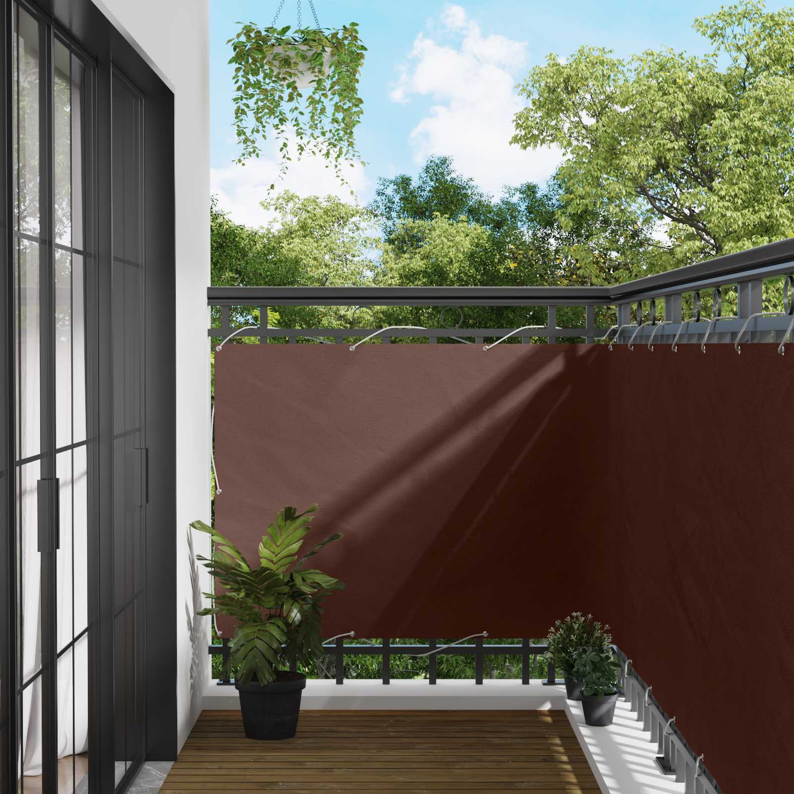 Balcony ekran Smeđa 110 x 300 cm Oxford tkanina
