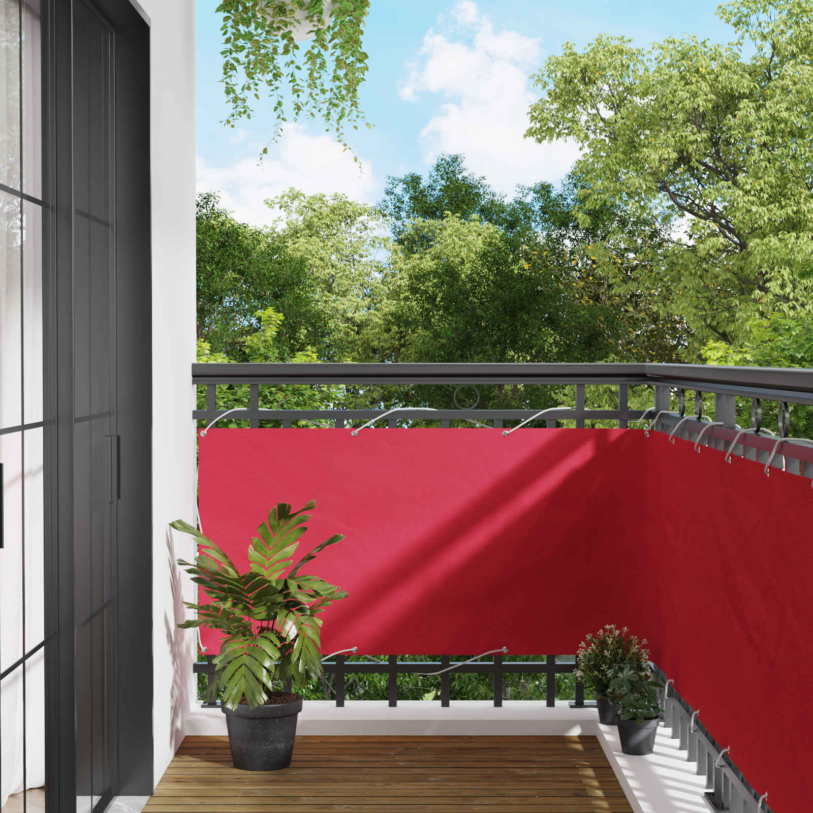 Balcony ekran Tamno crvena 75 x 300 cm Oxford tkanina