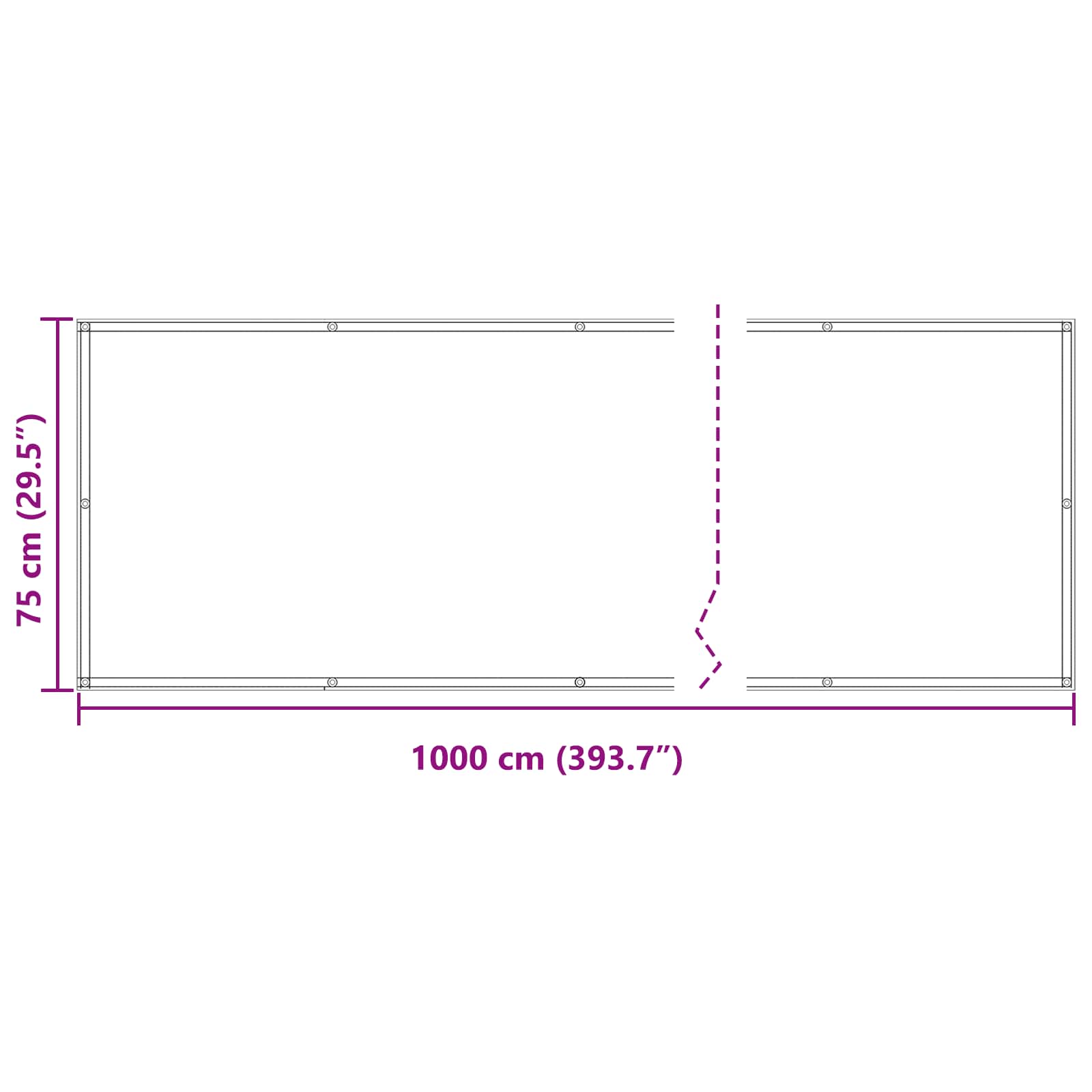 Balcony ekran Tamno crvena 75 x 1000 cm