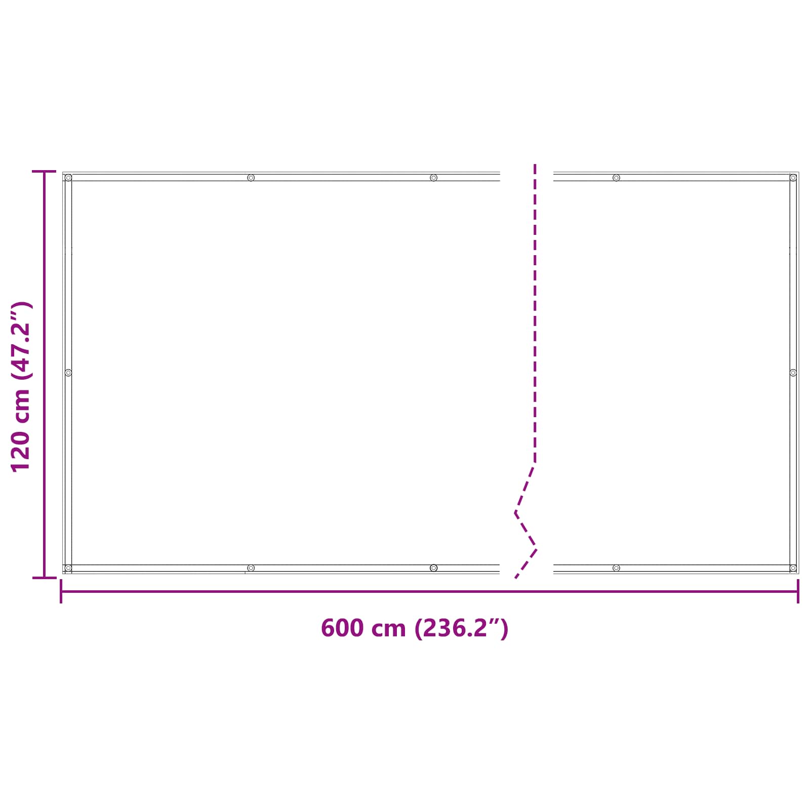 Balcony ekran Tamno crvena 120 x 600 cm