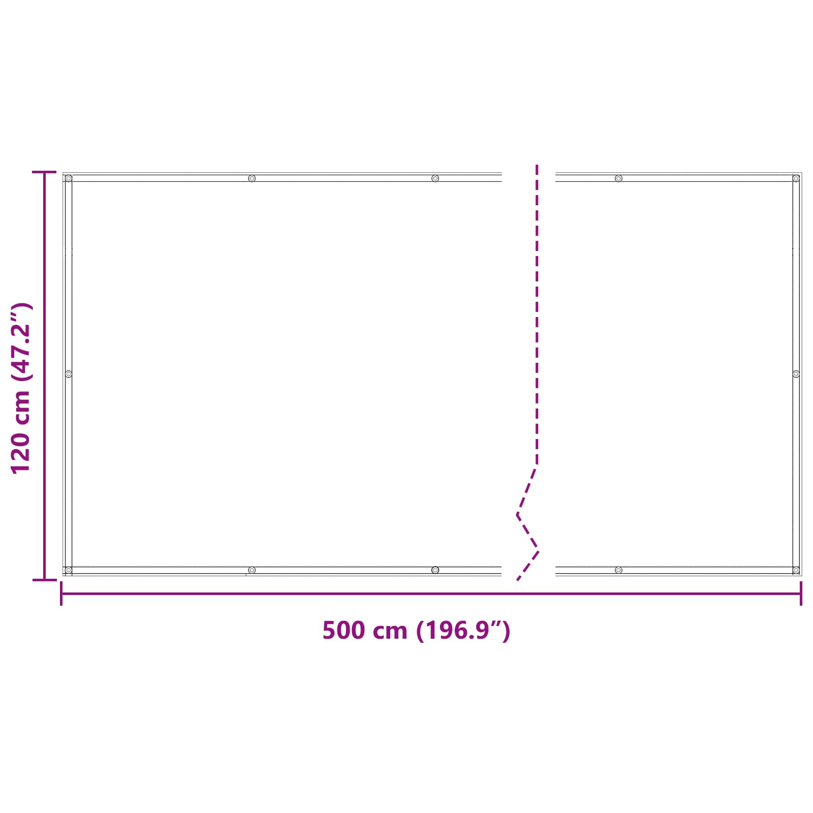 Balcony ekran Svijetlo siva i bijela. 120 x 500 cm