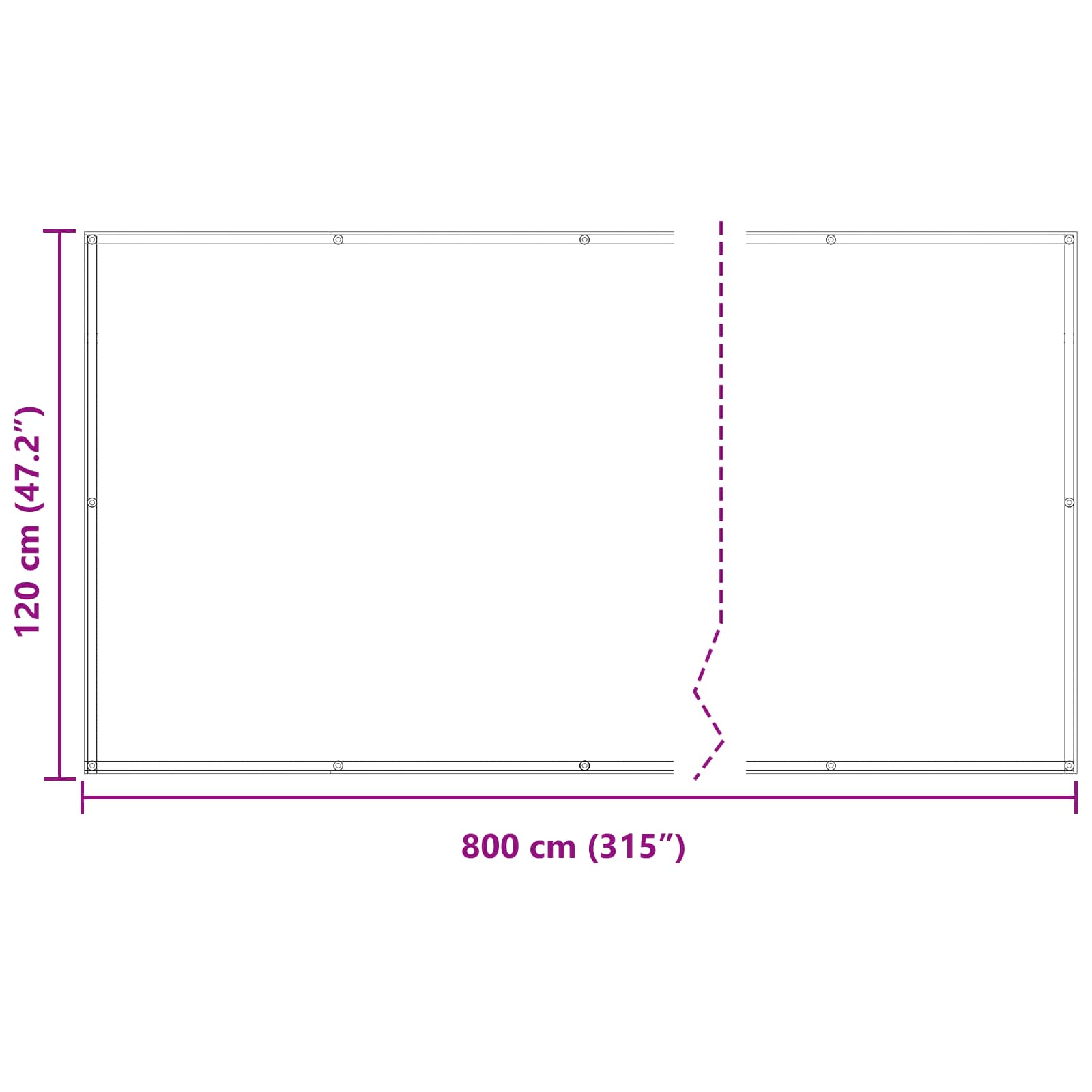 Balcony ekran Svijetlo siva i bijela. 120 x 800 cm