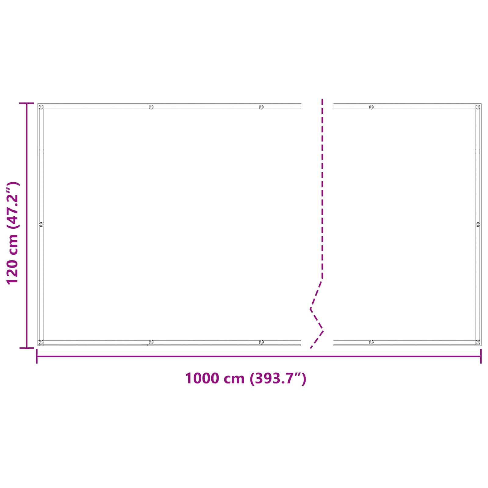 Balcony ekran Svijetlo siva i bijela. 120 x 1000 cm