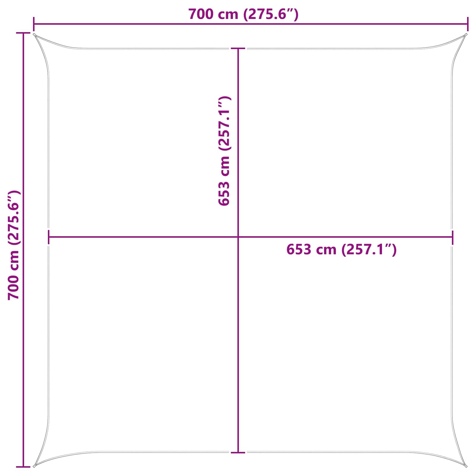 Jedro za sunce Žuta i bijela 7 x 7 m 100% poliester Oxford