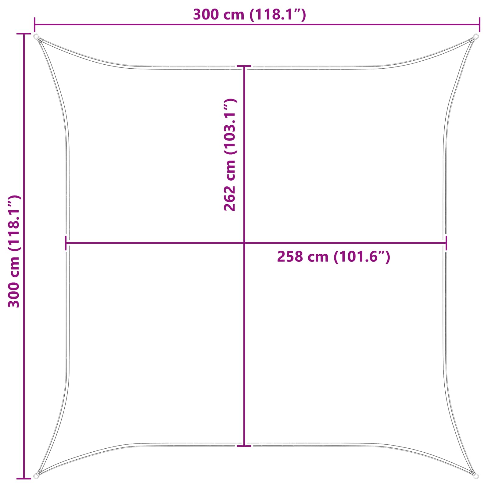 Jedro za sunce Plava i bijela 3 x 3 m 100% poliester Oxford