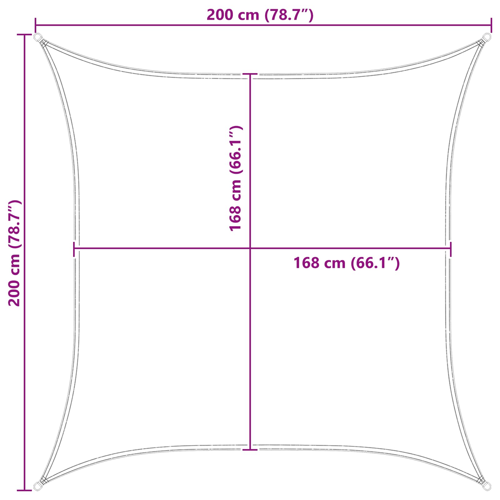 Jedro za sunce Svijetlo siva i bijela. 2 x 2 m