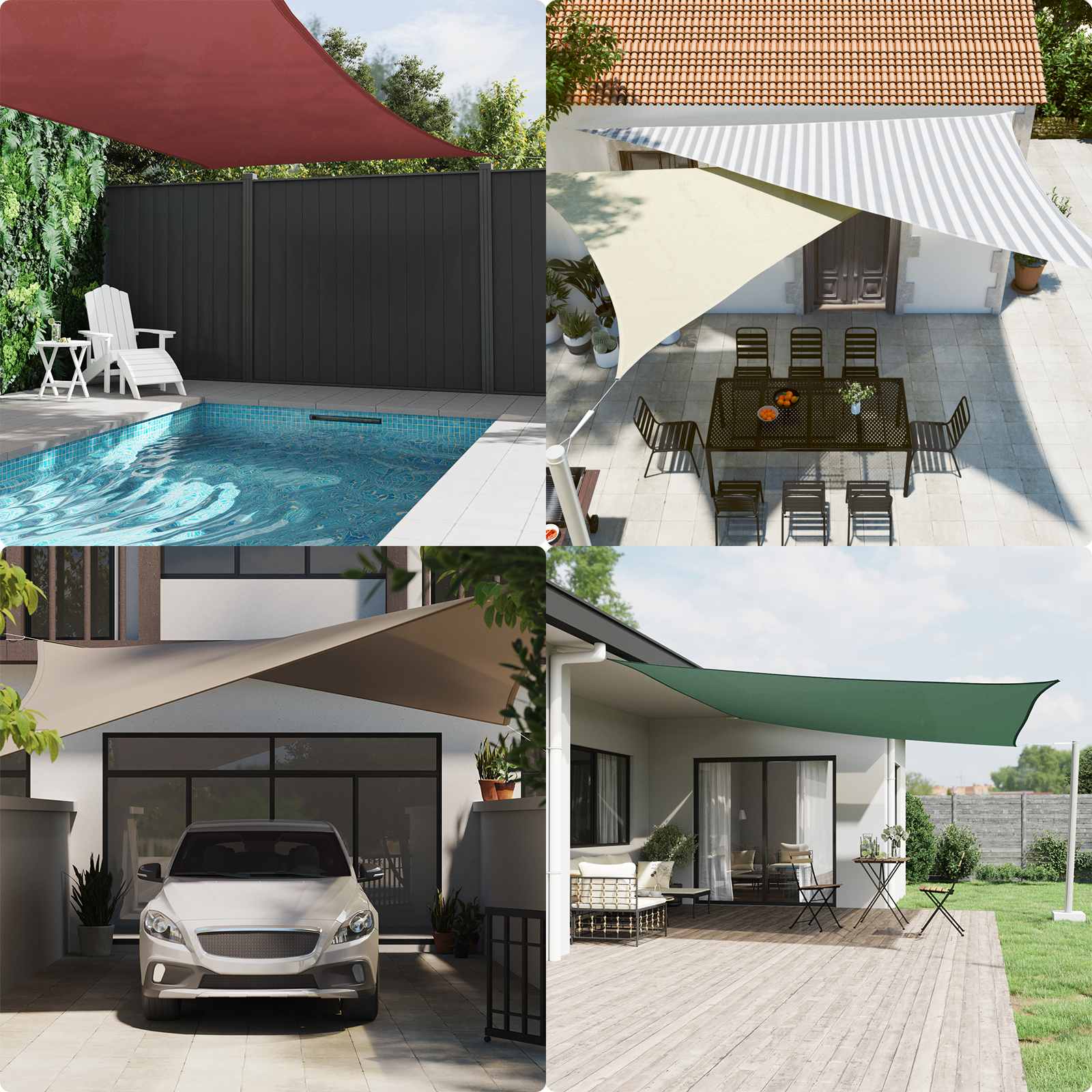 Jedro za sunce Svijetlo siva i bijela. 2,5 x 2,5 m