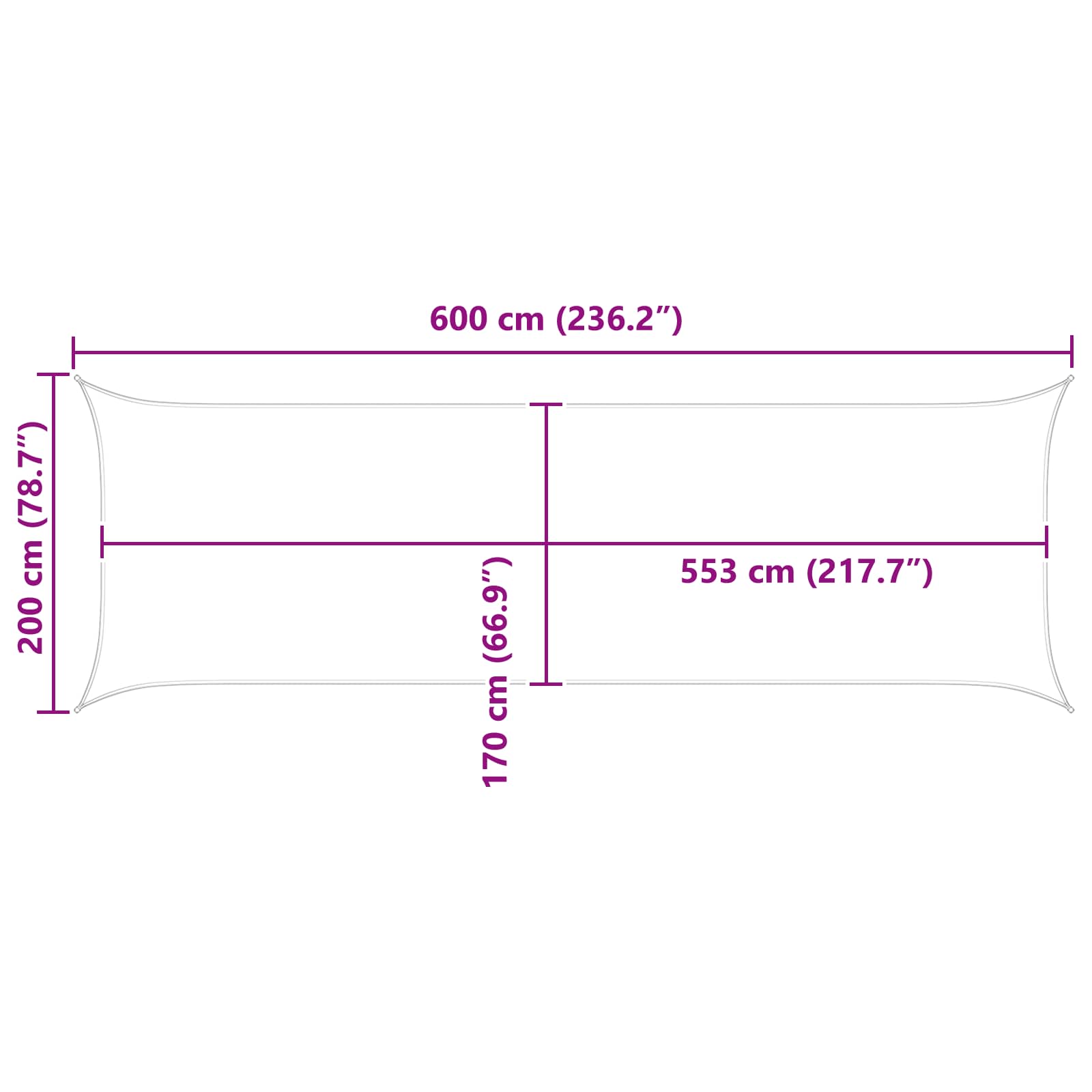 Jedro za sunce Krem 6 x 2 m 100% poliester Oxford