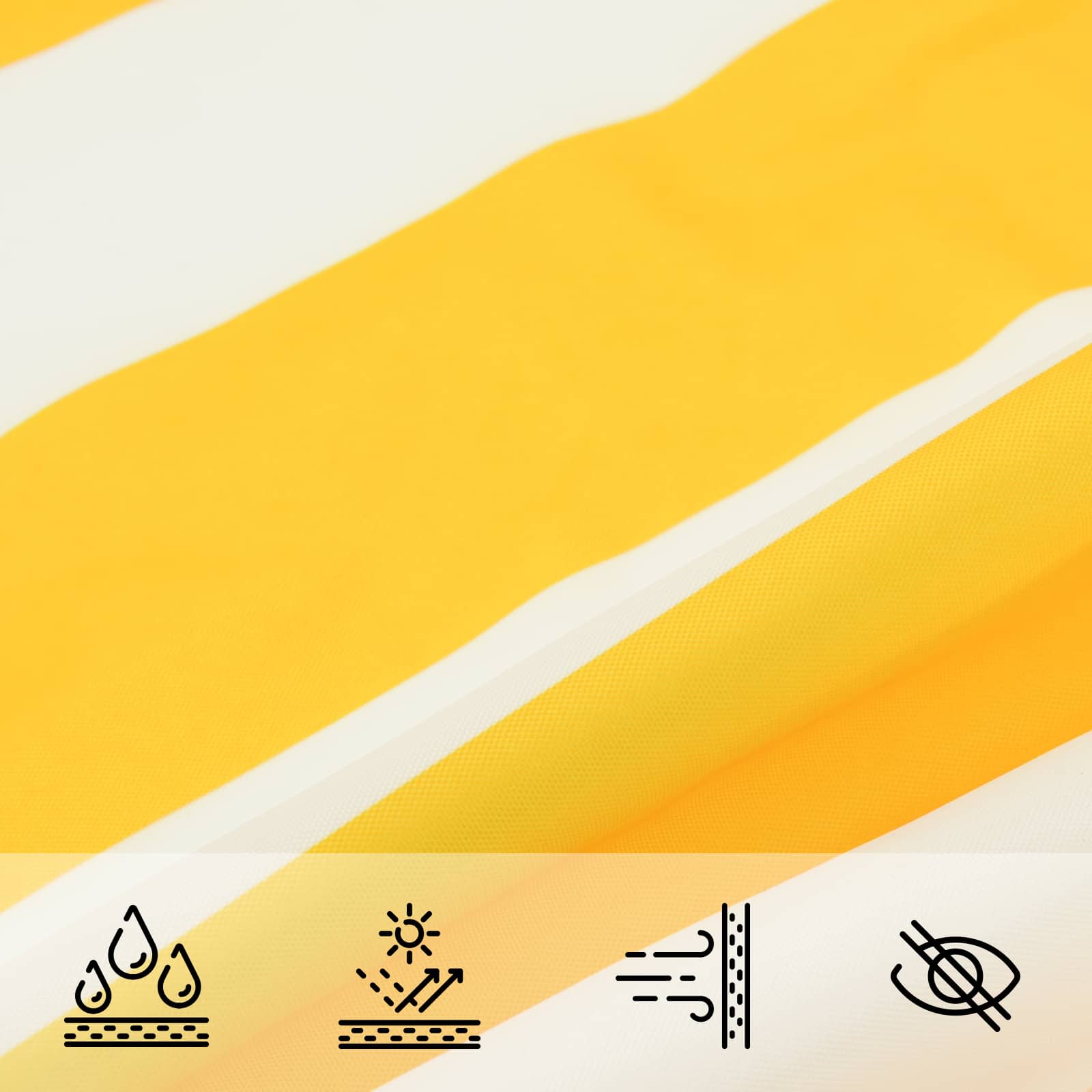 Jedro za sunce Žuta i bijela 4 x 2,5 m 100% poliester Oxford