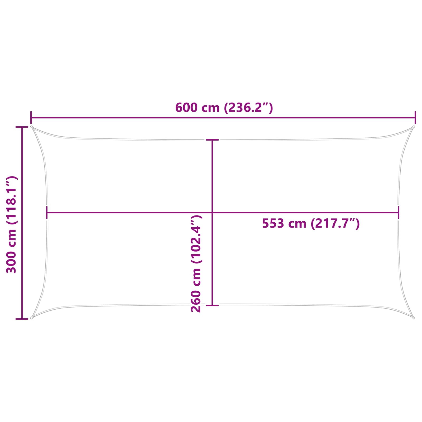 Jedro za sunce Žuta i bijela 6 x 3 m 100% poliester Oxford