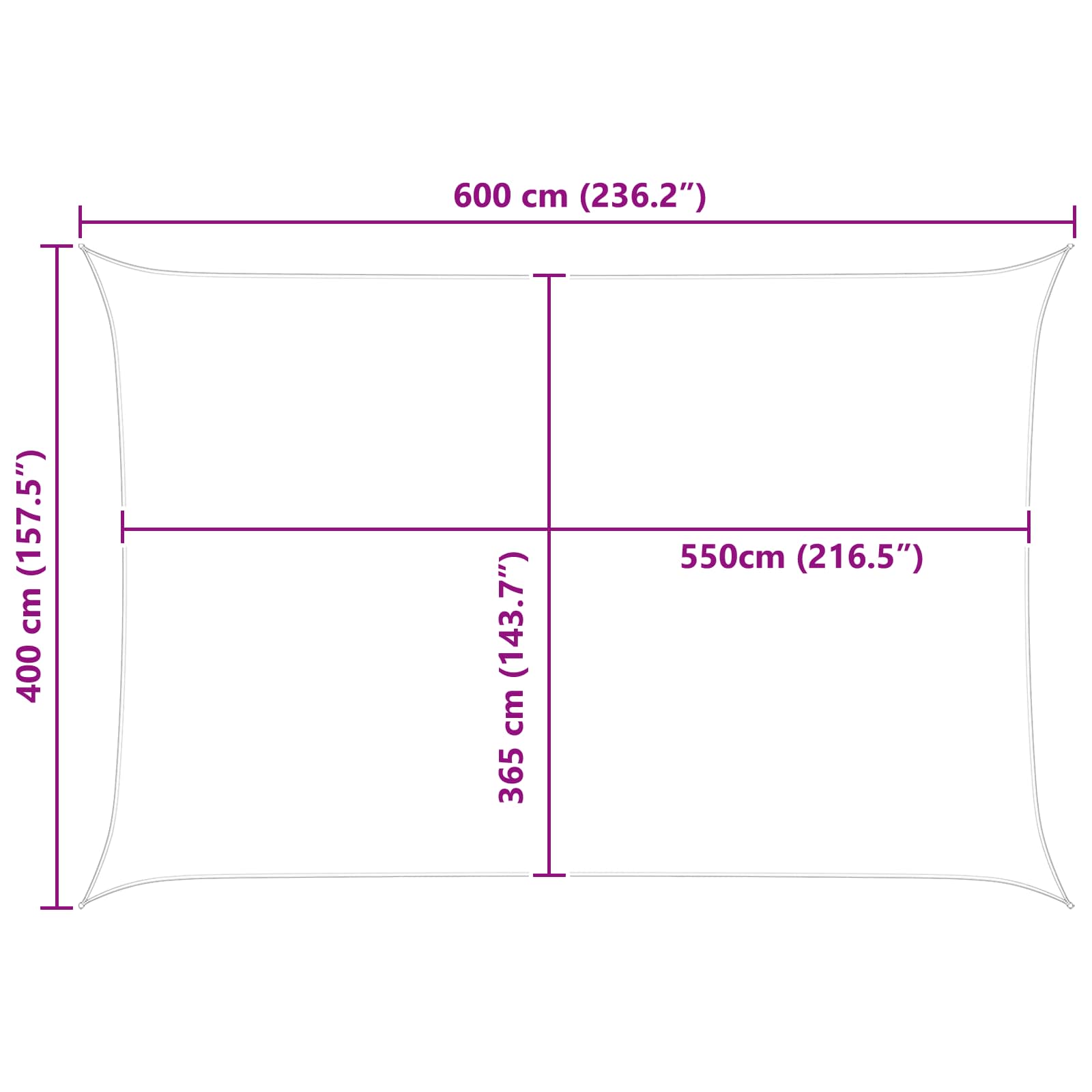 Jedro za sunce Žuta i bijela 6 x 4 m 100% poliester Oxford