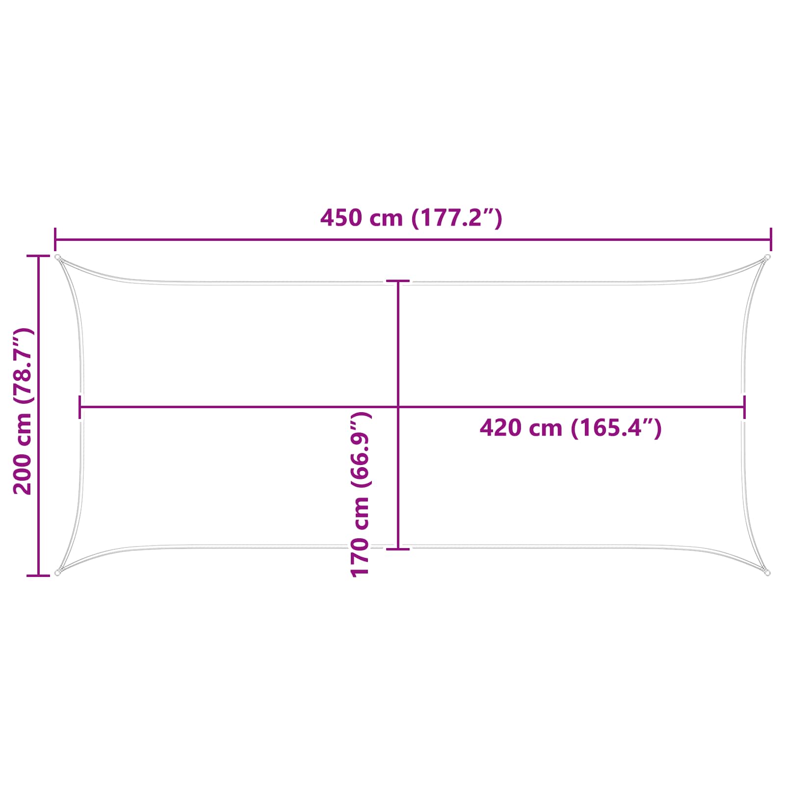 Jedro za sunce Plava i bijela 4,5 x 2 m 100% poliester Oxford