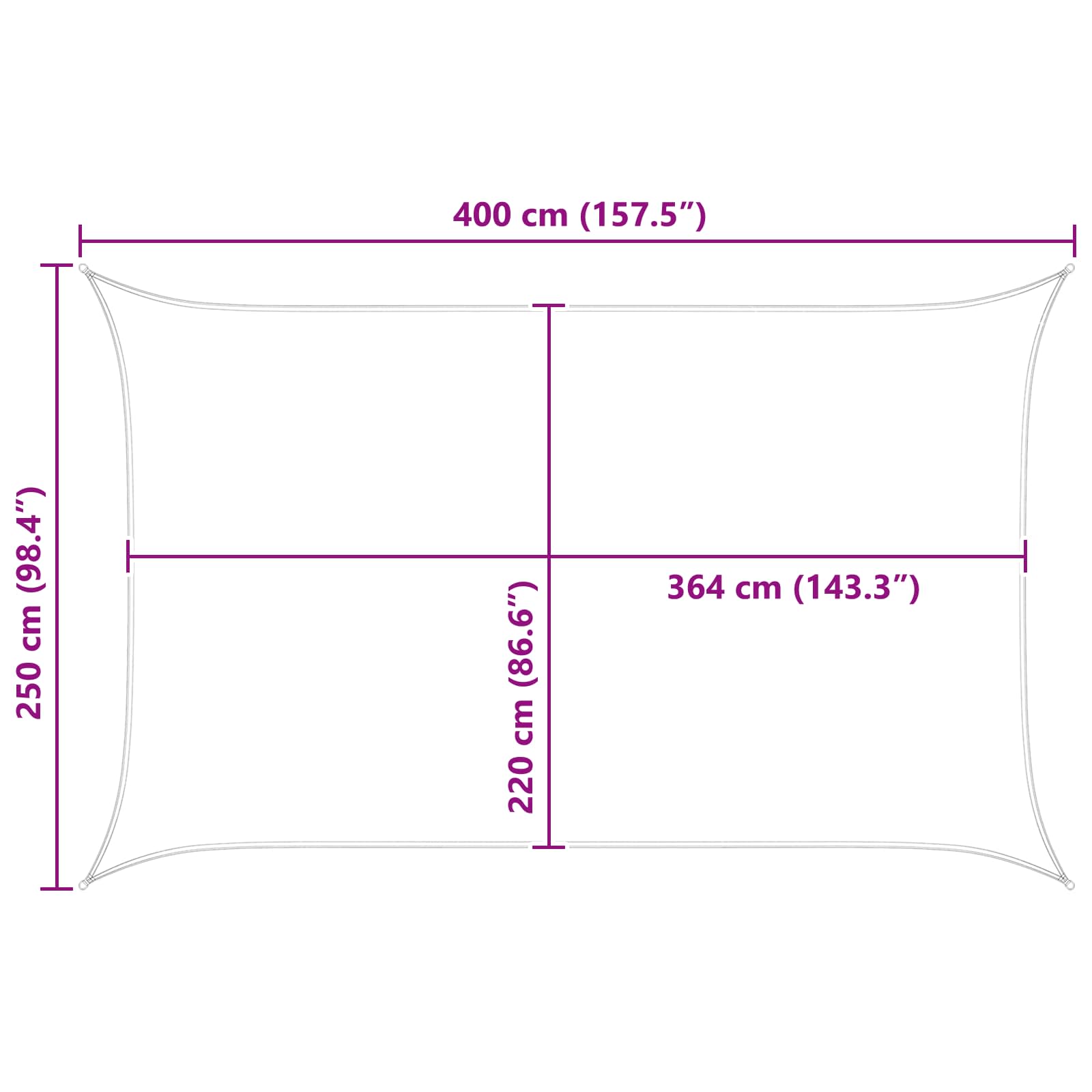 Jedro za sunce Plava i bijela 4 x 2,5 m 100% poliester Oxford
