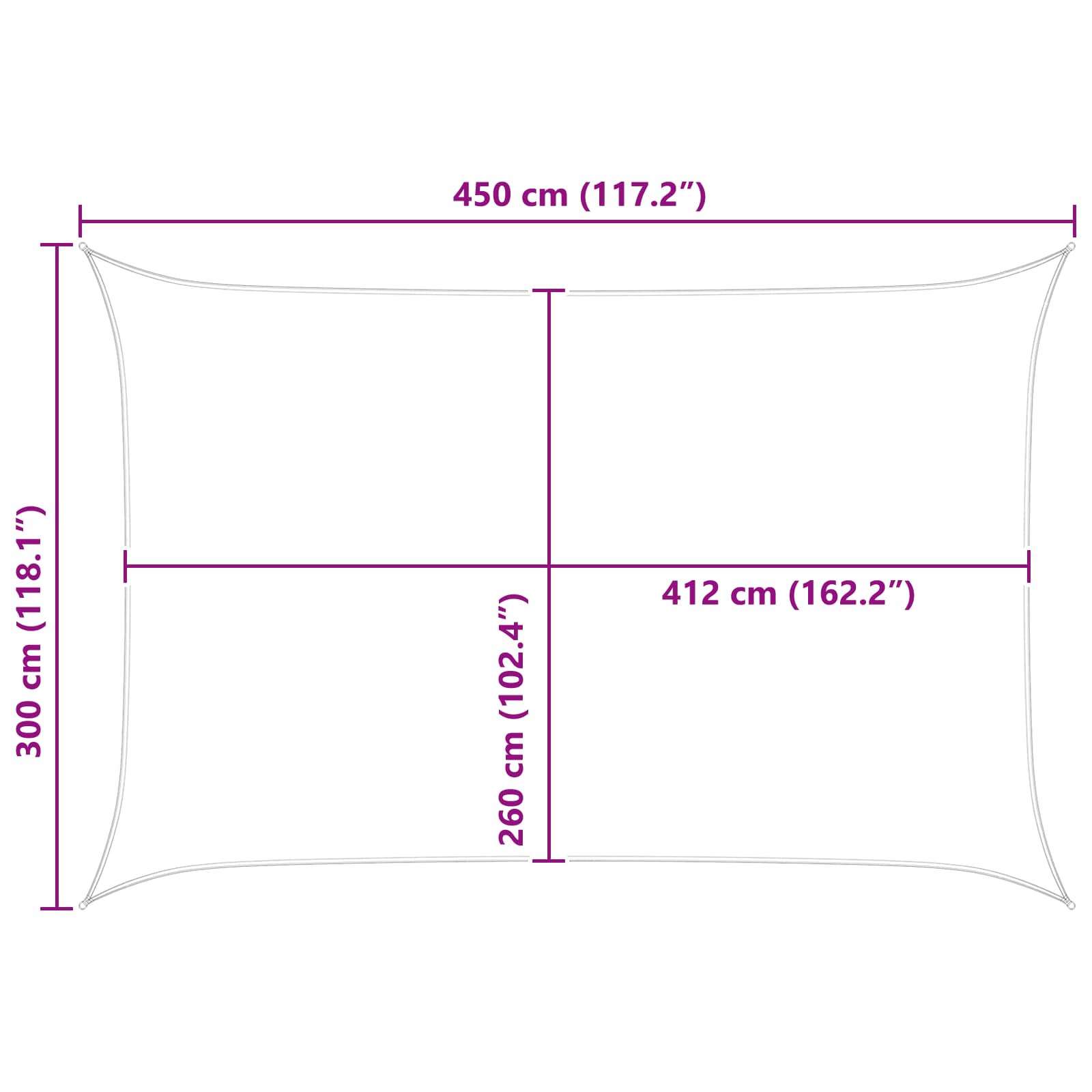 Jedro za sunce Plava i bijela 4,5 x 3 m 100% poliester Oxford