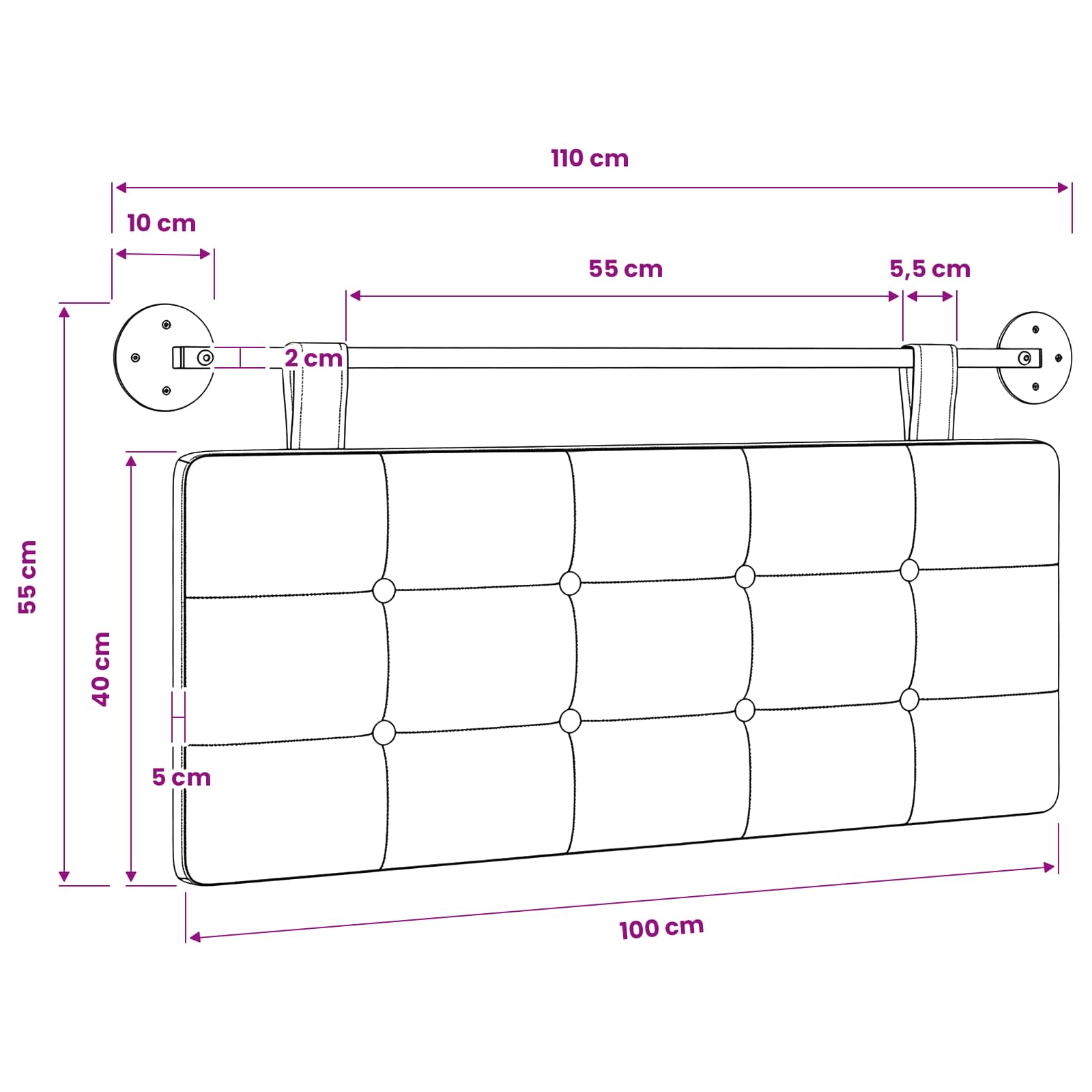 Viseće uzglavlje kreveta Umjetna koža