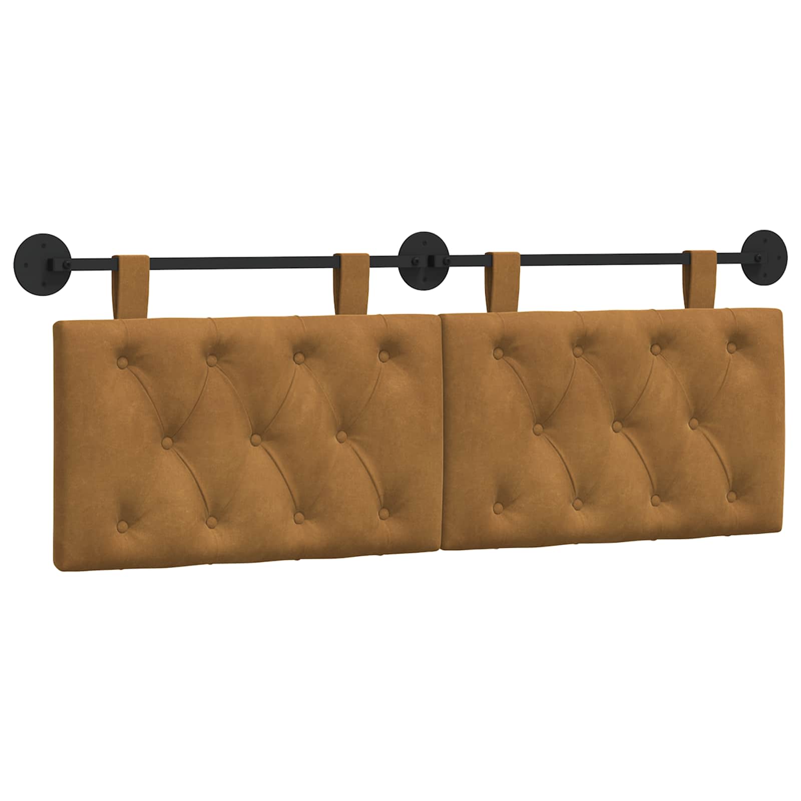Viseće uzglavlje kreveta S LED svjetlom Smeđa Baršun