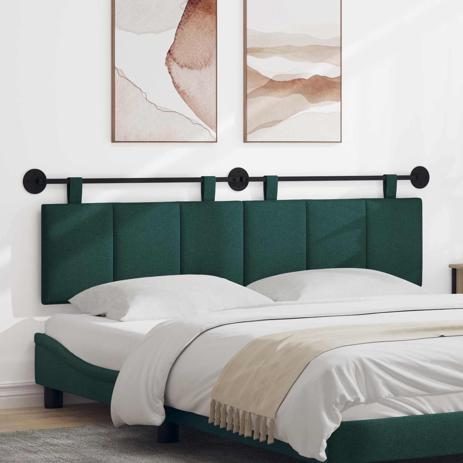 Viseće uzglavlje kreveta Tamnozelena Tkanina