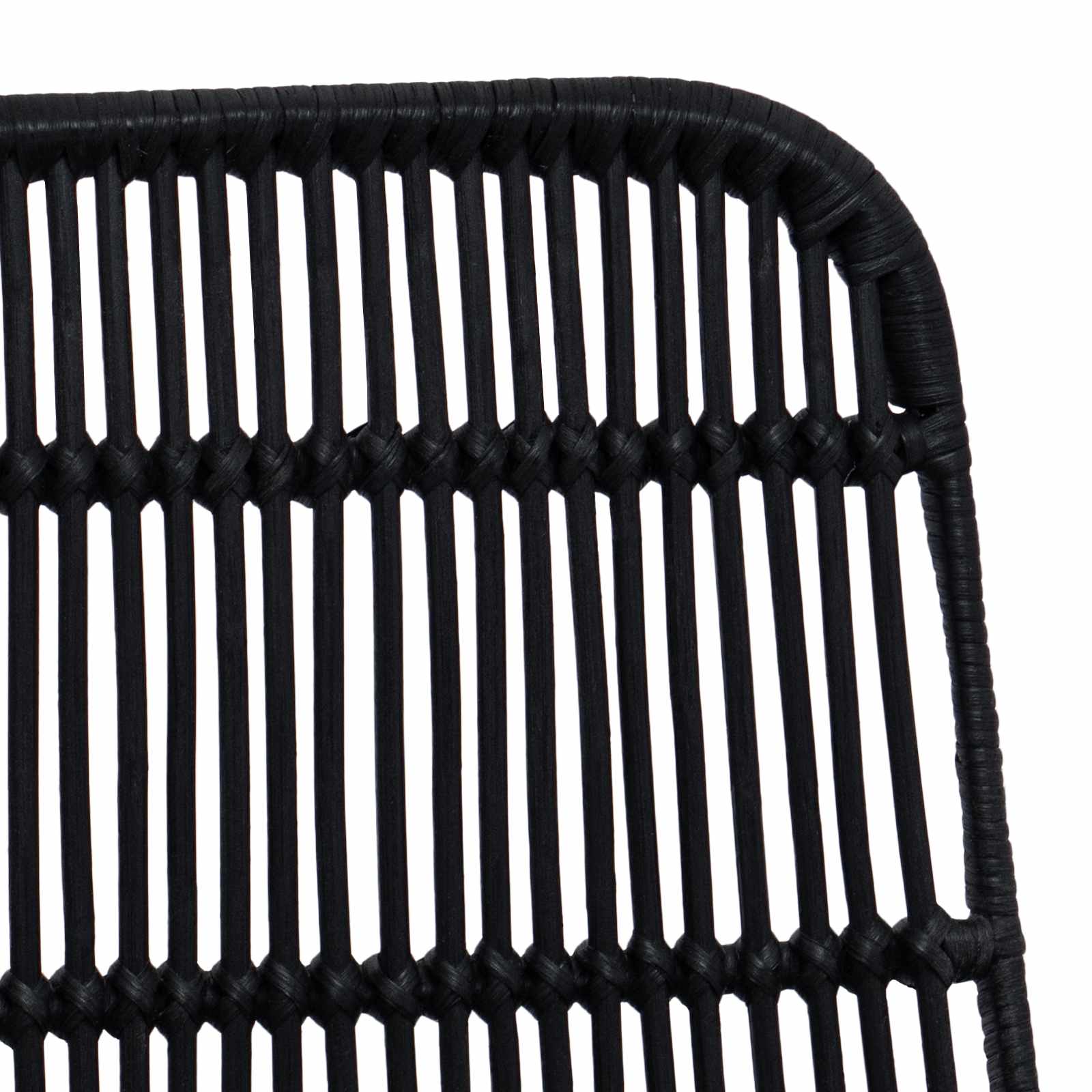 Stolica za blagovanje 2 pcs Crna 41 x 55 x 85 cm Ratan i Čelik