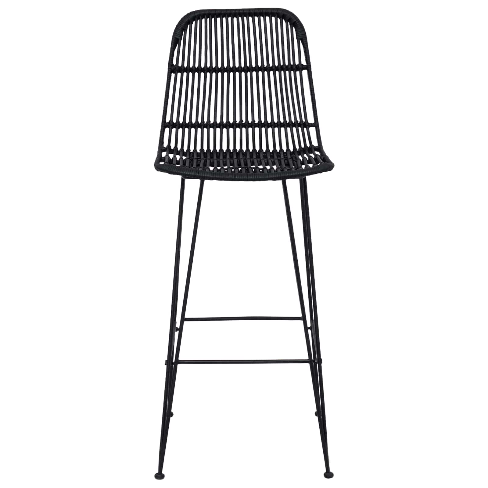 Barska stolica 2 pcs Crna 44 x 55 x 109 cm Ratan i Čelik