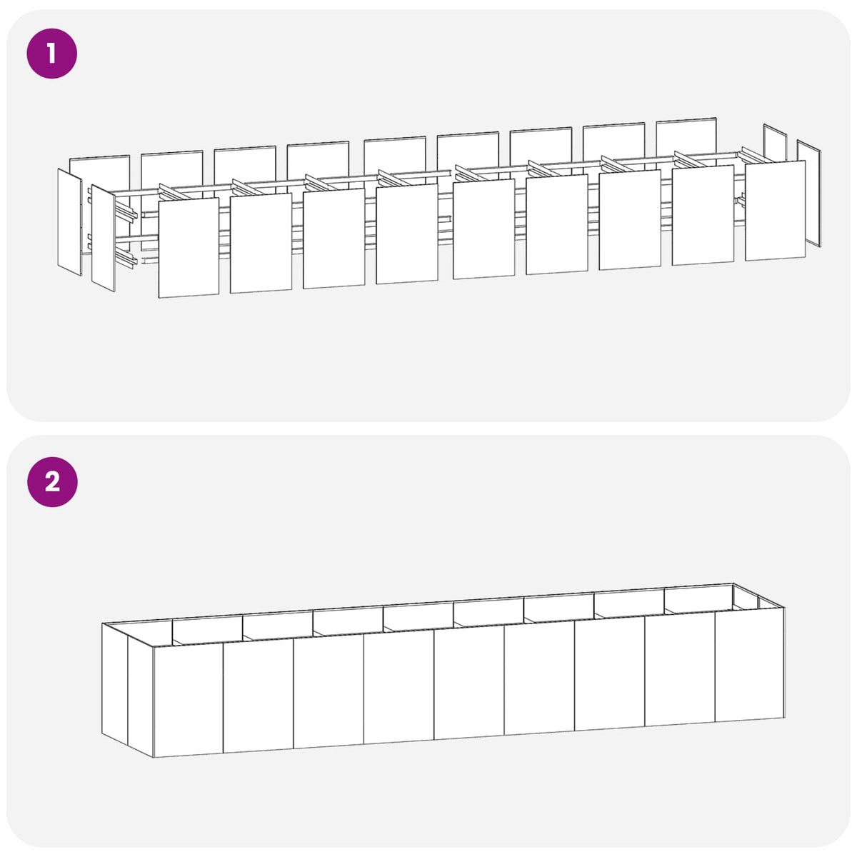 Vrtna saksija Bijela 360 x 80 x 60 cm Čelična vrata