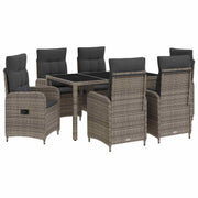Vanjski set za objedovanje 7 pcs Svijetlo siva i tamno siva