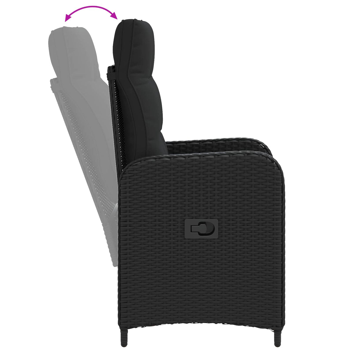 Set lounge namještaja za vrt 2 kom. Crna