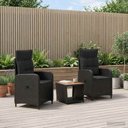 Set lounge namještaja za vrt 3 kom. Crna