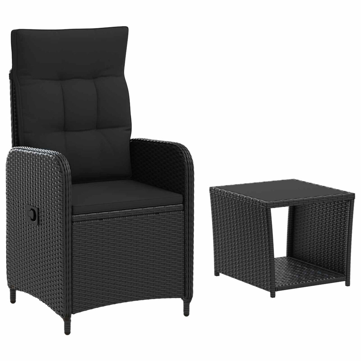 Set lounge namještaja za vrt 2 kom. Crna