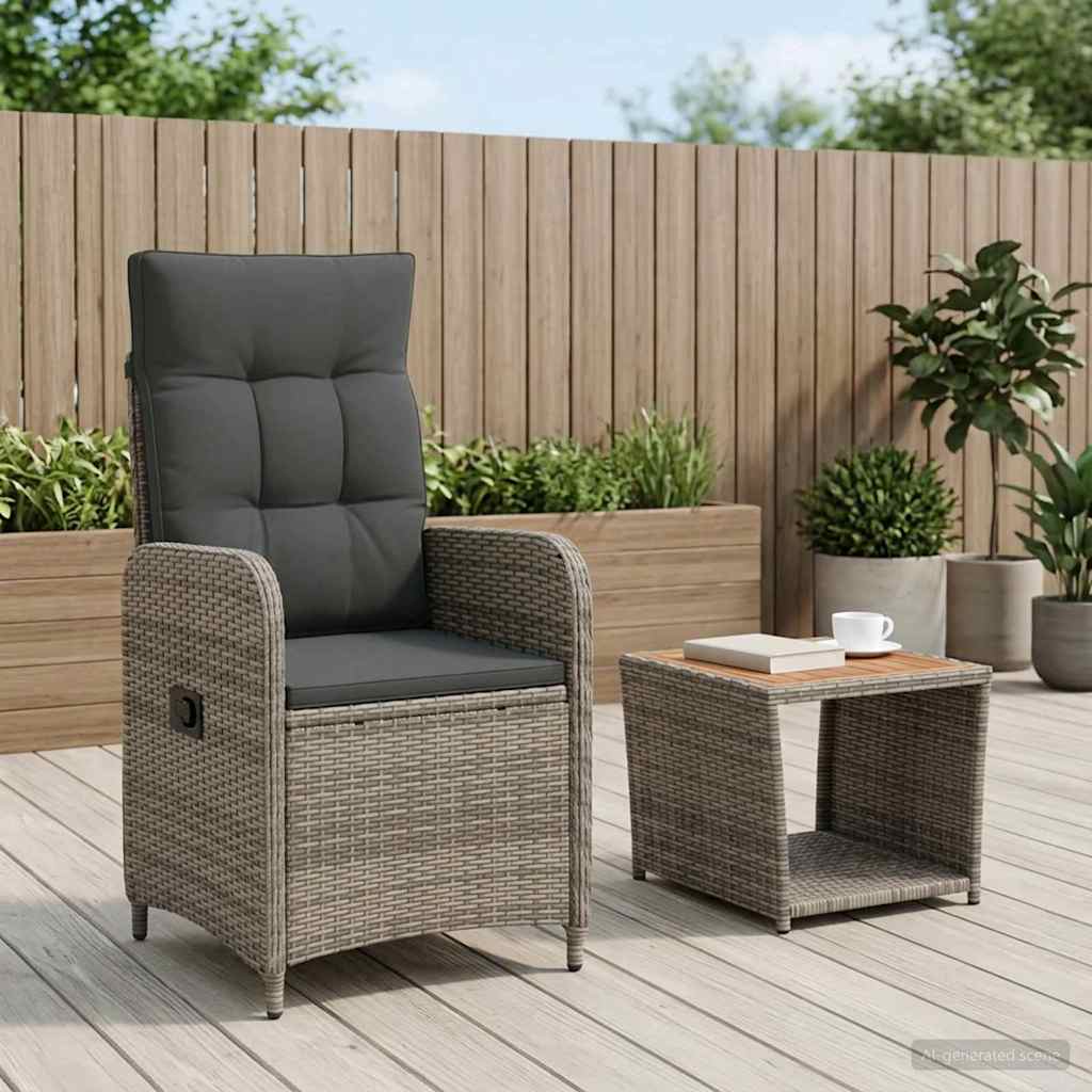 Set lounge namještaja za vrt 2 kom. Svijetlo siva i tamno siva