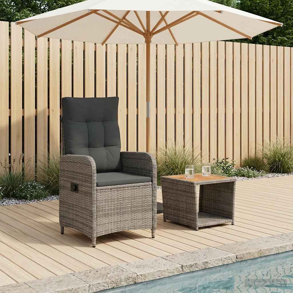 Set lounge namještaja za vrt 2 kom. Svijetlo siva i tamno siva