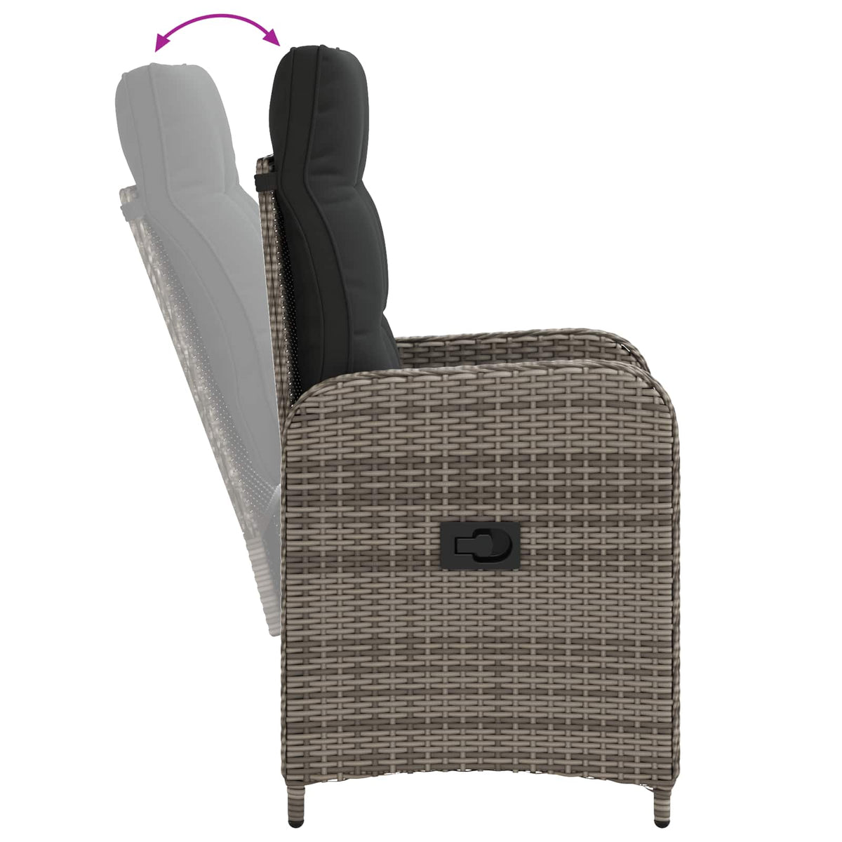 Set lounge namještaja za vrt 2 kom. Svijetlo siva i tamno siva