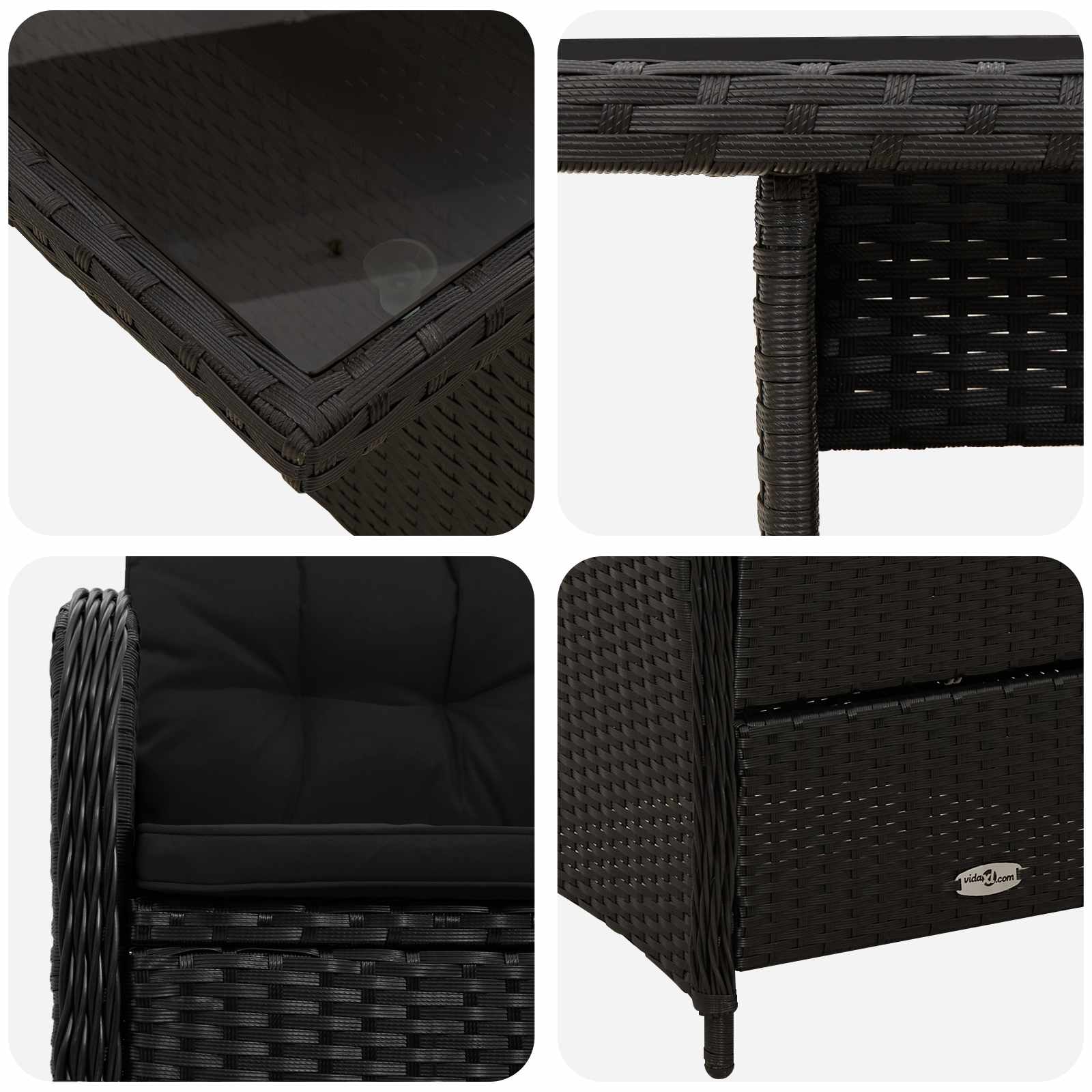 Vanjski set za objedovanje 3 pcs Crna poliratan
