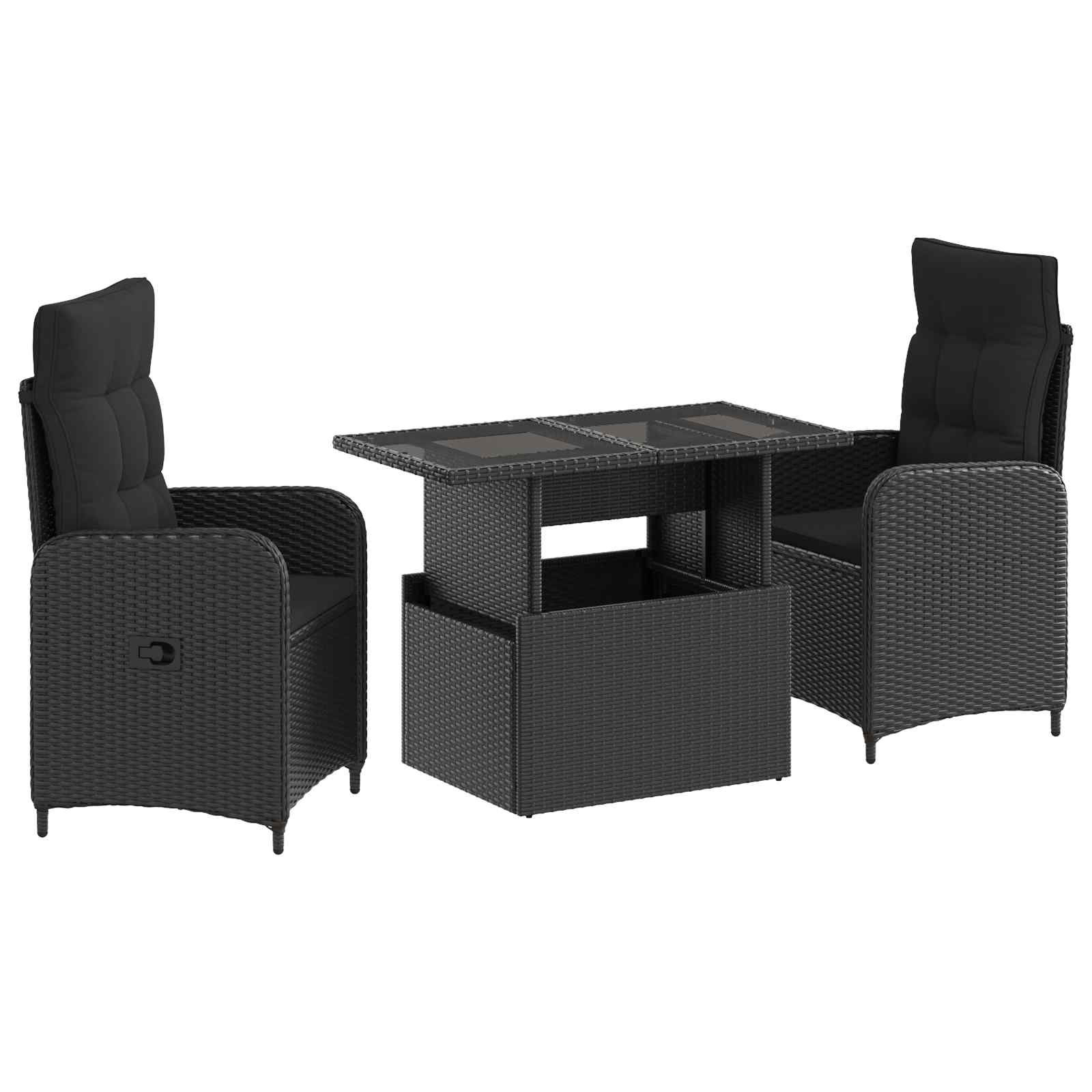 Vanjski set za objedovanje 3 pcs Crna poliratan