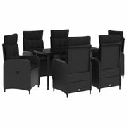 Set stolića za sofu s jastukom s jastukom 7 pcs Crna
