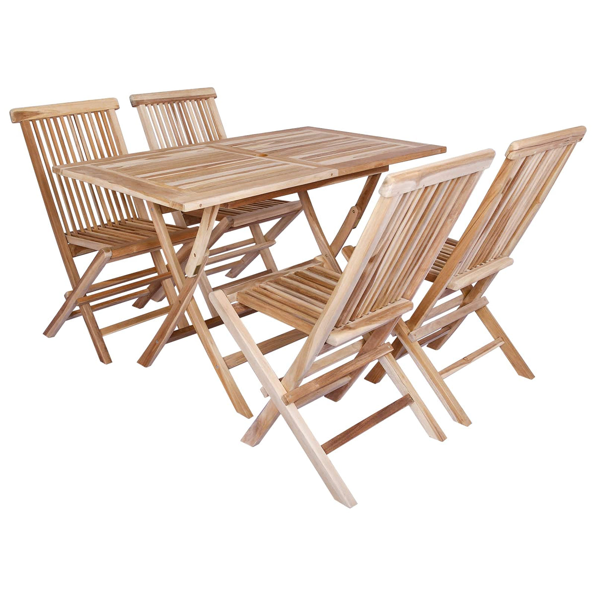 Set vrtnih namještaja 5 kom. Prirodna Čvrsto teak drvo